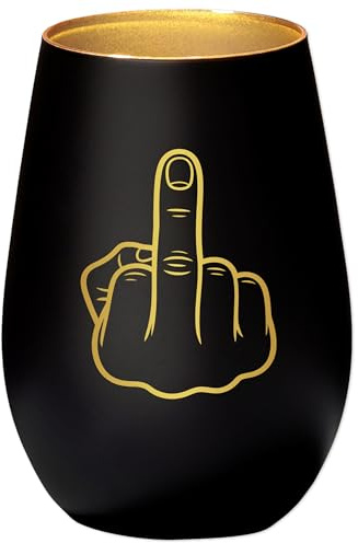 Mittelfinger Windlicht für Teelichter Stinkefinger Kerze lustiges ausgefallenes Geschenk Kerzenglas mit Gravur (Schwarz)