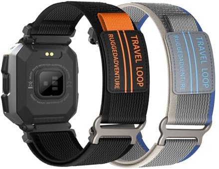 2 Stück Sport Armband Kompatibel mit YAMAY 022/AGPTEK LW11 Armband Nylon Geflochtene mit Verstellbare Metall Schnalle ErsatzArmband für YAMAY 022/AGPTEK LW11 Armbänder Damen Herren (3,Eine Grösse)