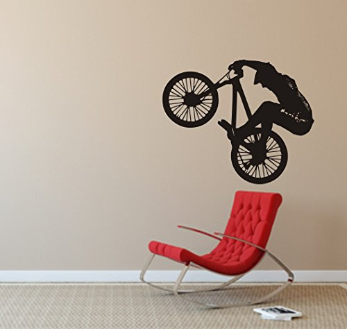 blattwerk-design WANDTATTOO - Dirt-Bike - Fahrrad - Sport Größen (770 mm x 600 mm, Schwarz)