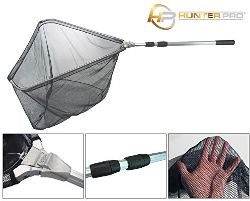 Hunter Pro Specimen Carp Landing Net. Telescopic Folding 28'' Stalking Travel Landing Net