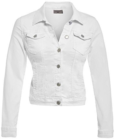 SS7 New Women's Denim Stretch Smart Jacket, Sizes 8 to 14 (12, White)