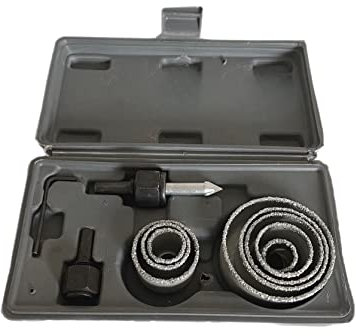 Bohrer Fliesenkrone Lochsäge 11 tlg Set 19-64 mm Bohrer Krone Fliesen Satz