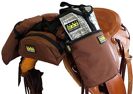 TrailMax Mittelgroße Sattelhorntasche & Knauftasche Combo Trail Riding Satteltaschen mit 1 Satz TrailMax Horn Taschen & 1 Pommel Tasche (Braun)