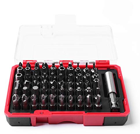 Protorq High Qualiy Security Bit Set, 61-Piece, S2 Steel, Temper Proof Bits, for home electoronics, vehicles, military, aerospace applications