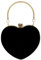 Sun Kea Damen Handtasche in Herzform, Mini-Clutch, Kette, Handtasche, schicke Schultertasche, Abendtasche, schwarz, Einheitsgröße