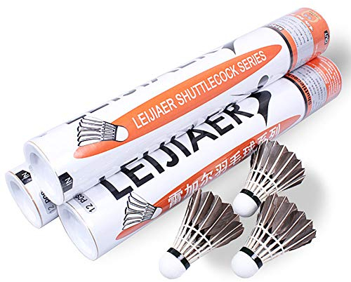Egurs 12 Teile/Satz Badminton Balls Shuttlecocks Schwarze Entenfeder Faser Biegen Praxis Training Badminton Bälle