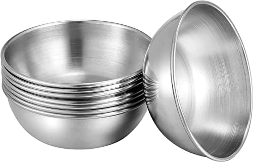 UPKOCH Stainless Steel Dipping Bowls 8pcs, 3.14in Mini Sauce Dishes Set for Sushi Soy, Appetizer Serving, Dessert & Condiments - Stackable Silver Kitchen & Restaurant