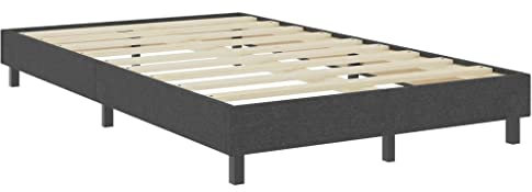vidaXL Boxspring Bettgestell Bettrahmen Boxspringbett Schlafzimmermöbel Schlafzimmerbett Polsterbett Doppelbett Bett Grau Stoff 120x200cm