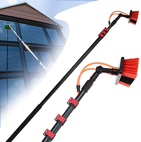 ZH-VBC Teleskopstange Fensterreinigung Set, Glasreinigungs Werkzeug, 3.6M/5.4M/6M/7.2M/9M/11M Aluminium Teleskopstange Besen Auch für Solaranlagen Photovoltaik Dachfenster,12FT/3.6M