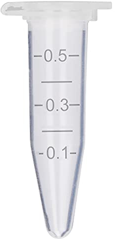 stonylab Micro Tubes de Centrifugeuse, Plastique Transparent Gradué en Polypropylène 0,5ml avec Bouchon à Clipser, Tubes de Laboratoire Micro Centrifuge Tubes (0.5ml, 500 Packs)