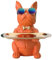 Vinbcorw Französische Bulldogge Figur mit tablett Edelstahl,Tischdekoration skulptur deko,schlüssel Schale Statue Kleinteile, Behälter, obstschale,Schlüsselbonbons Organizer,Orange,D