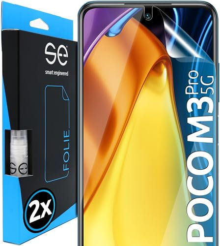 2x se® Protector 3D Transparente para Xiaomi Poco M3 Pro 5G, Autorreparable, Compatible con Huellas y FaceID, Instalación sin Burbujas, Ultranítido, Resistente a Golpes y Arañazos, Matériau TPU