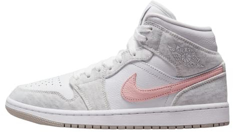 NIKE WMNS Air Jordan 1 Mid Chaussures de Basket-Ball pour Femme, Lt Iron Onre Atmosphère Blanc, 39 EU
