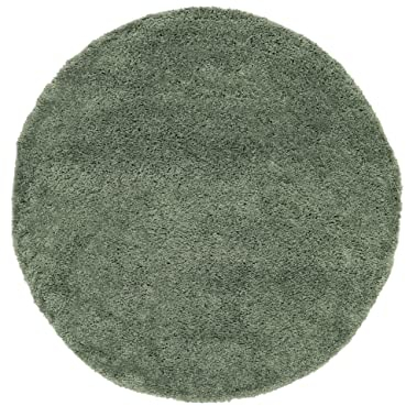 RugVista, Comfy, Kinderzimmer Teppich, ∅ 150 cm, Kinderteppich für Kinder, Spielteppich für Babys, Shaggy handwebstuhl, Maschinell hergestellt, Hochflor, Keine schädlichen Stoffe, Dusty Grün