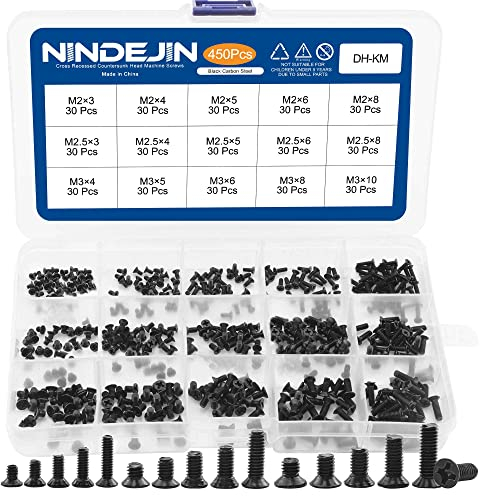 NINDEJIN Lot de 450 vis pour ordinateur portable M2 M2.5 M3 pour ordinateur portable universel Lenovo Gateway Sony PC Computer Electronics Réparation Accessoires Lot de 450 (15 tailles)