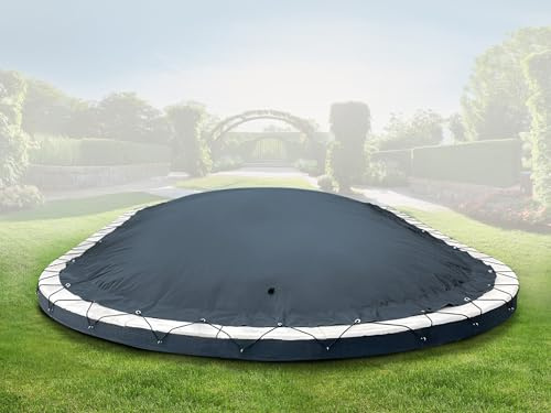 ANKO PLANEN Aufblasbare Poolabdeckung oval - Premium Abdeckplane für den Pool - ideale Winterlösung AirDeluxe (Anthrazit, Poolinnenmaß: 4,90m x 3,00m)