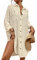Bsubseach Bouton Vers Le Bas Chemise Blanche Femme Couverture Robes Chic Et Elegant Robe de Plage Swiss Dot Abricot