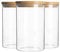 PRICE BEATER Set of 3 Glass Jars Containers, 1 Litre Airtight Food Storage Jars with Bamboo Lid, 3 Piece Canister Set Storing Cereal, Pasta, Tea Coffee Sugar, Dishwasher Safe (1 L - 3 Pc)