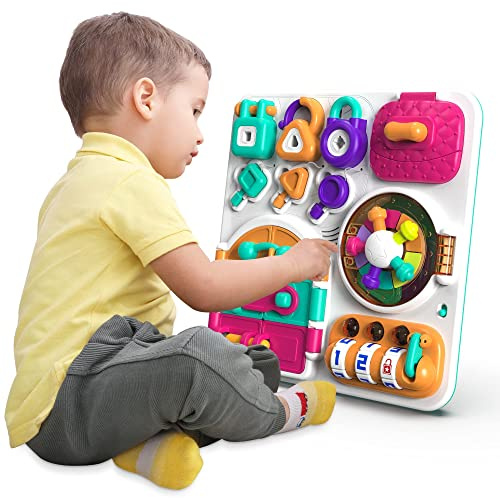 auby Sing Lock n' Code Busy Board Sensory Musik, Geburtstagsgeschenke Vorschule Spielzeug für Kinder Alter 18 19 20 21 Monate,FR461604A