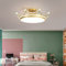 Kinderzimmer lampe Deckenleuchte Gold Krone Kristall Deko Dimmbar LED Schlafzimmer Panel Leuchte mit Fernbedienung 50cm Kreativ Deckenbeleuchtung für Wohnzimmer Prinzessin Mädchen Kinder Zimmer Lampe