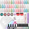 Gel Nail Polish Set with Lamp Starter Kit, Phoenixy 16 Colours 48 Effect Nail Polish with Top Base Coat Gel Nails Kit Gift Set for Women