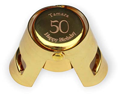 Personalised Gold Engraved Prosecco & Champagne Stopper (Gold - Age Design)