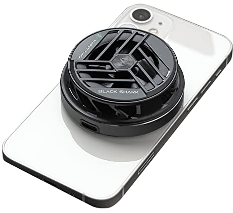 Black Shark Phone Cooler - Magnetic Cooler - Cell Phone Cooling Fan - iPhone 12 13 14 Series MagSafe Compatible - Phone Radiator for Android, Tablet, iPad, Switch - USB Type-C Power