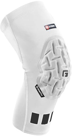 G-Form Pro Handball 180 Manchon de Genou rembourré (Simple) - Support léger, Respirant et Flexible pour Le Confort et la Protection de l'athlète - Blanc, Grand