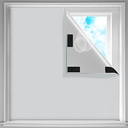 XtraCare Tragbares Fenster Verdunklungsrollo ohne Bohren, 300x150cm 100% Lichtundurchlässig Abdunkeln Verdunklungsstoff, Sonnenschutz Dachfenster Rollo Verdunkelung, Grau