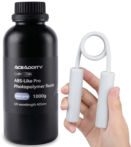 Aceaddity ABS-ähnliches Pro-Druckerharz – 405 nm UV-härtendes Standard-Photopolymerharz mit Härte und Zähigkeit für LCD/DLP/SLA 3D-Drucker, hohe Präzision und nicht spröde (Grau, 1kg)