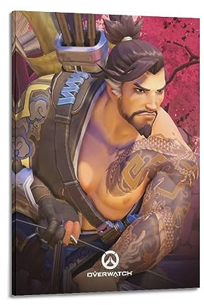 VZRSQZK Overwatch Hanzo Poster, dekoratives Gemälde, Leinwand, Wandposter und Kunstdruck, modernes Familienschlafzimmer-Dekor-Poster, 20 x 30 cm