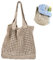 Daelesr Borse Donna all'uncinetto, Borsa a Tracolla in Rete Estetica, Borsa da Spiaggia Estiva in Tessuto a Rete, Borsa Tote da Intrecciata per Vacanze Picnic Feste (Cachi)