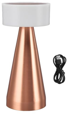 Portable LED Table Lamp Touch Control 1800mAh Rechargeable Battery 3 Color Temperatures Stepless Dimming BedHead Cabinet Lantern Nightstand Lamp Bedside Lamp (Rose Gold)