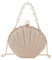 MilyaDE Damen Glitzer Muschel Clutch Acrylic Paillette Geldbörse Schultertasche Umhängetaschen Handtasche mit Perlen Metal Ketten 19,5 * 6 * 16,5cm, Gold