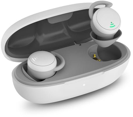 SZHTFX Sleeping Phone, Wireless Sleeping Earphones, Painless, Ultra Lightweight, 0.08 oz (2.1 g), Mini Size, In-Ear Type, High Sound Insulation, Day and Night Earphones (Grey)