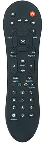 VINABTY Mando a Distancia de Repuesto Aptos para Pilot Cyfrowy Polsat HD7000 HD6000 HD5000 HD2000 HD1000 HD3000 HD5500S DVB-T