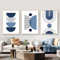 Martin Kench 3er Boho Bilder Set Moderne Poster Set Abstrakt Blau Pflanze Blätter Wandbilder Wohnzimmer Leinwandbilder Wandposter Wohnzimmer Schlafzimmer Decor (M,50x70cm)