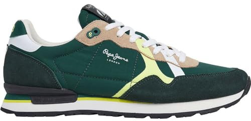 Pepe Jeans Herren Brit Road M Sneaker, Green Forest Green, 42 EU