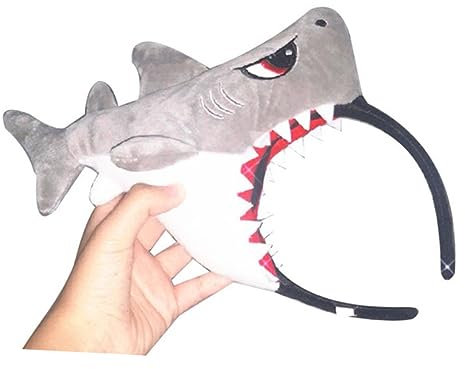 WOONEKY 1stück Lustiger Haifisch Haarreif Plüsch Stirnband Für Kostümparty Halloween Karneval Fasching Weihnachten Neujahr Spaßige Partydekoration Für Familie Und Freunde