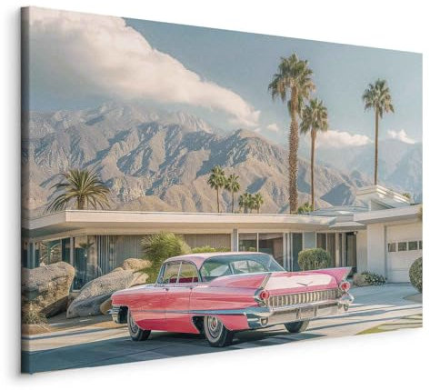 murando - Wandbilder XXL Summer Vibes 120x80 cm 1 tlg Wand Deko Leinwand Bilder Groß Wanddeko Wohnzimmer Schlafzimmer Kunstdrucke Feiertage Sommerlandschaft Sommer Cadillac Eldorado c-H-10030-b-a