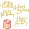 4 Pcs Gold Cake Decoration - Happy Birthday Cake Toppers 4 Styles Acrylic Glitter Letters Cake Decorations Gold Cake Topper for Photo Supply