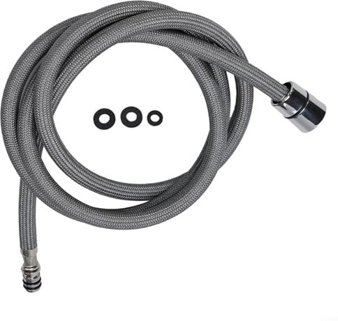Drhomeam 59 Inch Spray Hose for Kitchen Faucets, Pull Out/Pull Down Replacement, AXOR Compatible, Grey, 1 Pack