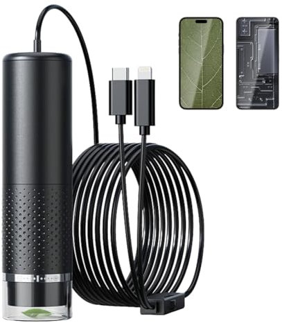 USB Mikroskop Handy, 1440P HD Mikroskope Digital, 10 Bis 1600X Handy-Mikroskop mit 8 LED Taschenmikroskop Handy Mikroskop für Kinder, Kompatibel mit iOS und Android
