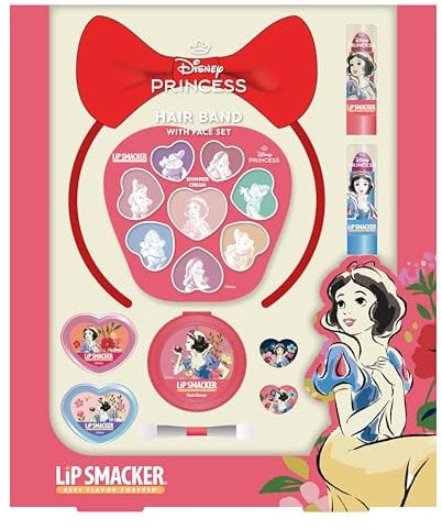 Lip Smacker Blanche Neige Hair Band with Face Set, Set de 18 Pièces pour Enfants avec Gloss à Lèvres, Baume à Lèvres, Crème Scintillante et Accessoires, Cadeaux Princesses Disney