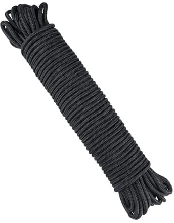 CXNXFD Corda Paracord da 6 mm, corda in nylon da 30 m, colore nero, può essere utilizzata per fasciare, asciugare, campeggio, attività all'aperto