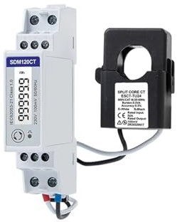 AIRUIXI Energiezähler SDM120CT-+TU24 100 A/0,1 V CT, 1 Phase, 2 Leiter, 230 V, RS485 Modbus, Messung von kWh, kvarh Hz, Energiezähler for DIN-Schiene, MID