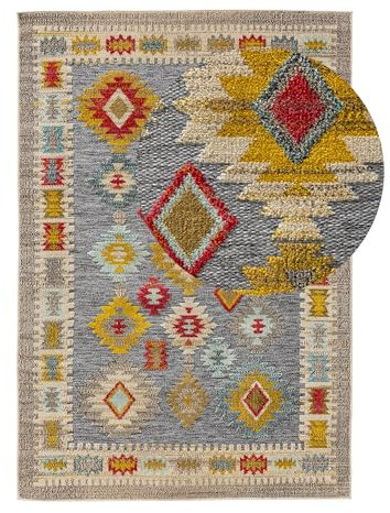 benuta Nest In- & Outdoor Teppich Noelia - Multicolor 240x340 cm - Strapazierfähig & Pflegeleicht - Rechteckig für Balkon, Terrasse, Garten - Küchenteppich & Wohnzimmerteppich - Abstrakt, Geometrisch