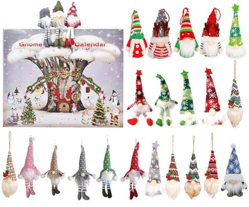 AVZYARDY Christmas Wichtel Adventskalender 2024, 24 Tage Weihnachts Adventskalender mit Dwarf Puppen Sammeler Figuren, 24Stk Plüschzwerg Weihnachts Countdown Kalender