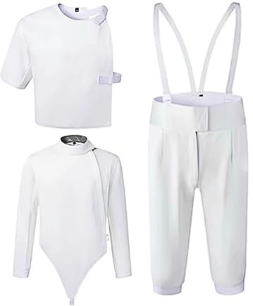 LYXXJRYBHD 350N Fecht Uniform, Professioneller Fecht Anzug, Weste, Hose, Jacke Aus Dornensichere Stoff, für Florett, Degen, Säbel, Rechte Hand(44#)
