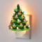 Luce notturna albero di Natale, luce notturna albero di Natale in ceramica, luce notturna di Natale vintage, luce decorativa albero di ceramica da 6 con interruttore ON/Off per camera (Green)